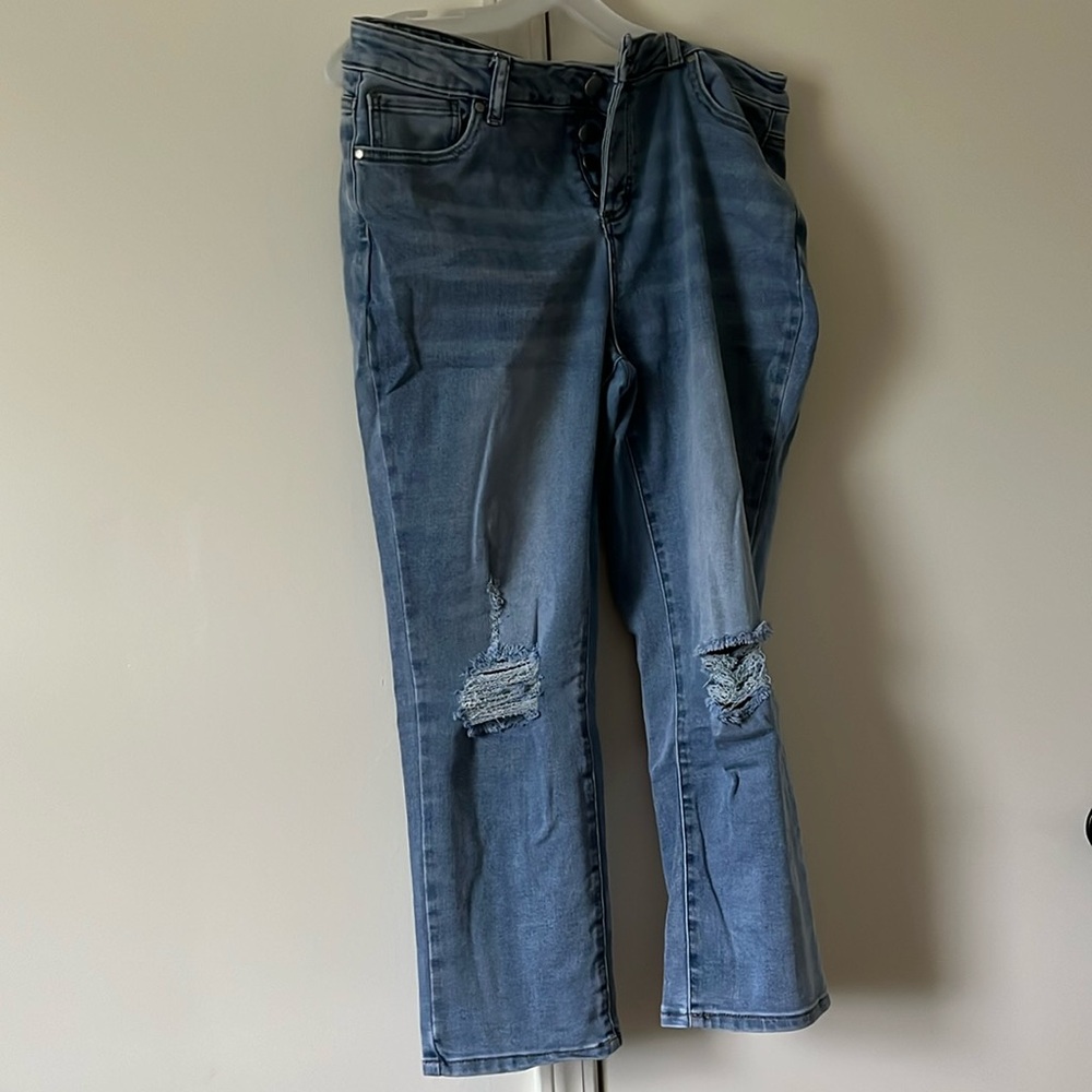 Arula Light Blue Distressed Jeans - Size 14